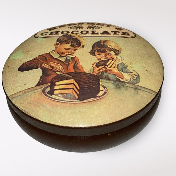 Vintage Hershey's Chocolate Round Tin Container Children Cake - Picture 1 of 4